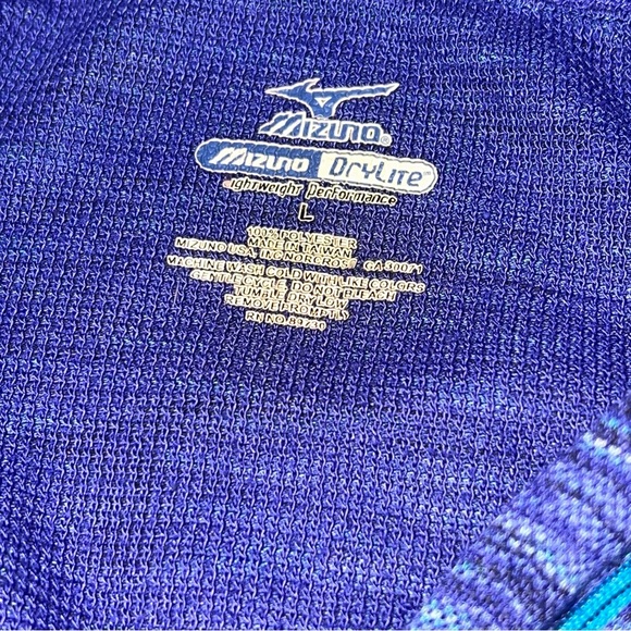 Mizuno Drylite Performance Flex Top 1/4 Zip Pullover Marbled Blue Womens Size L - Picture 6 of 11